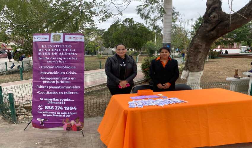 Gobierno Municipal de Aldama, que preside Mimí Sosa, promueve una vida libre de violencia a través del Instituto de la Mujer